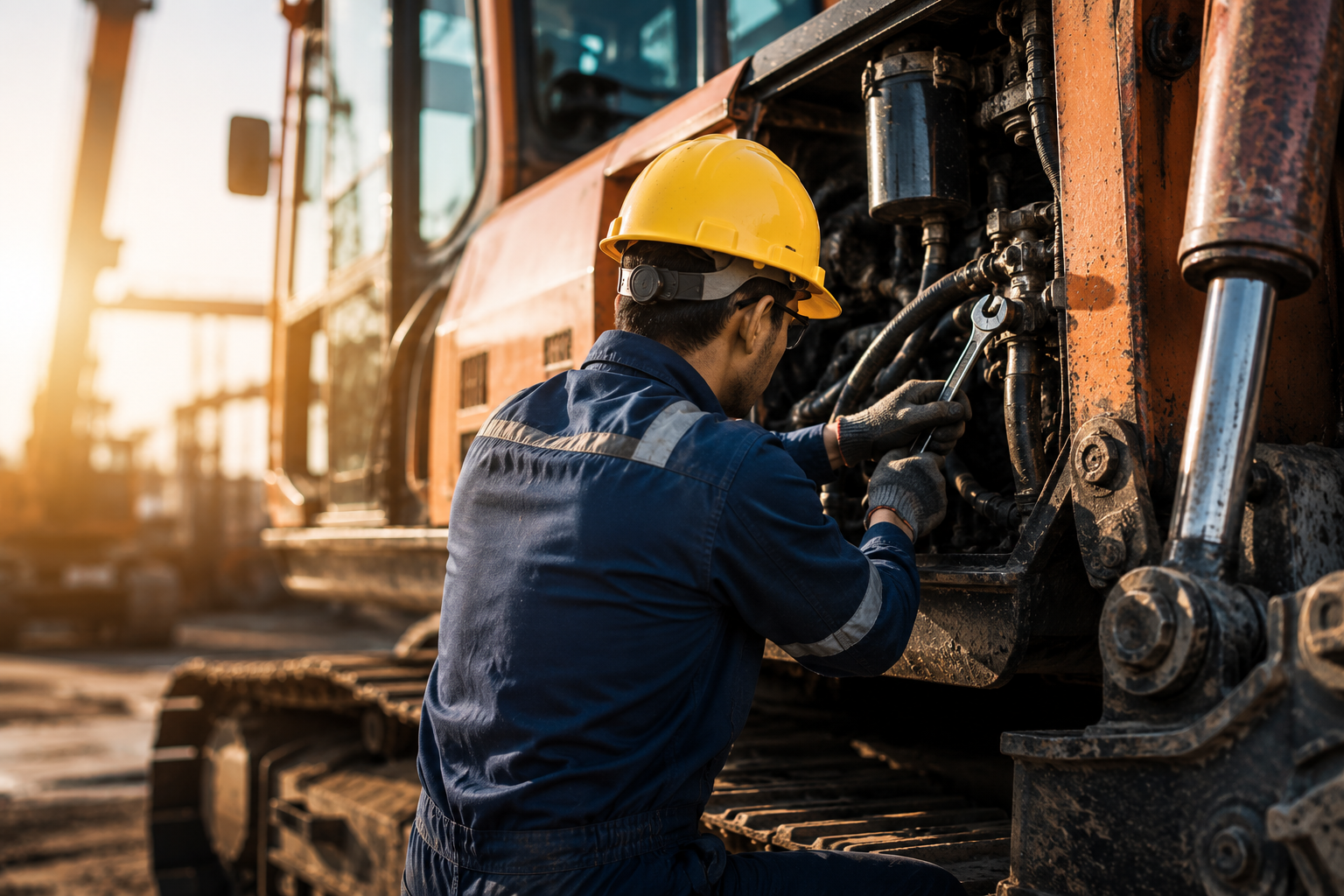 Fleet maintenance technician performing repair and maintenance work