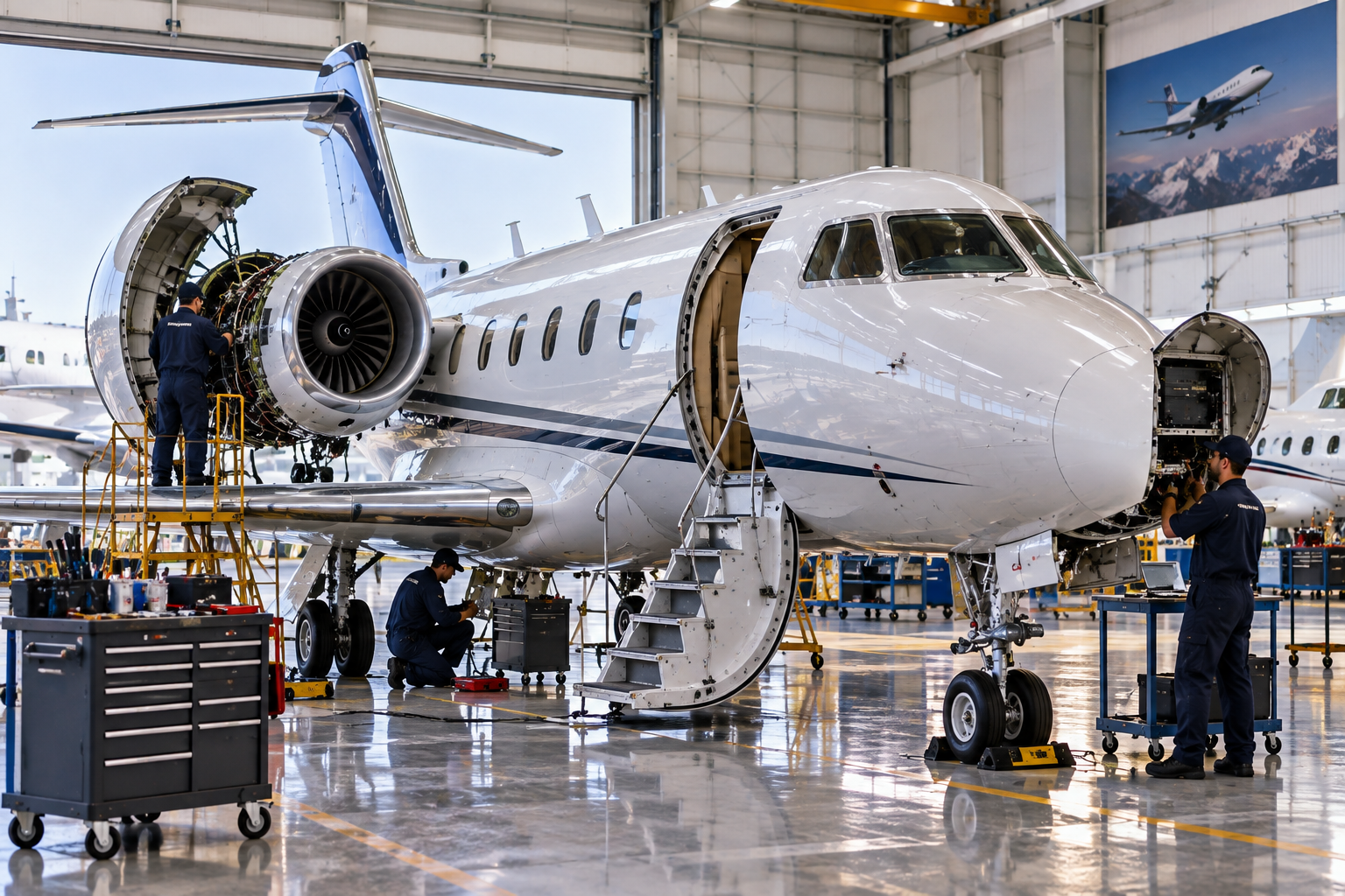 Private jet on tarmac