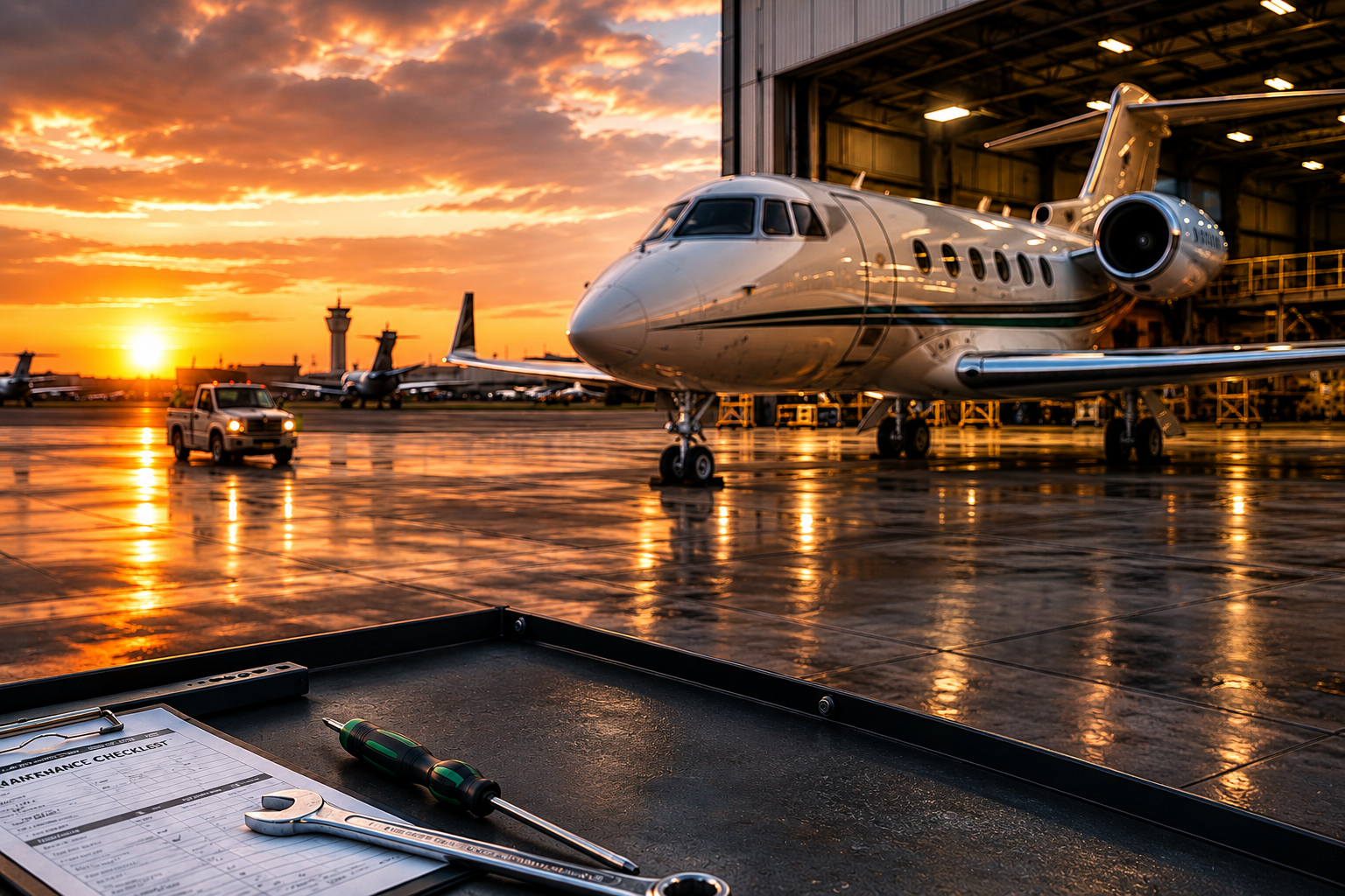 Aviation fleet at the hangar